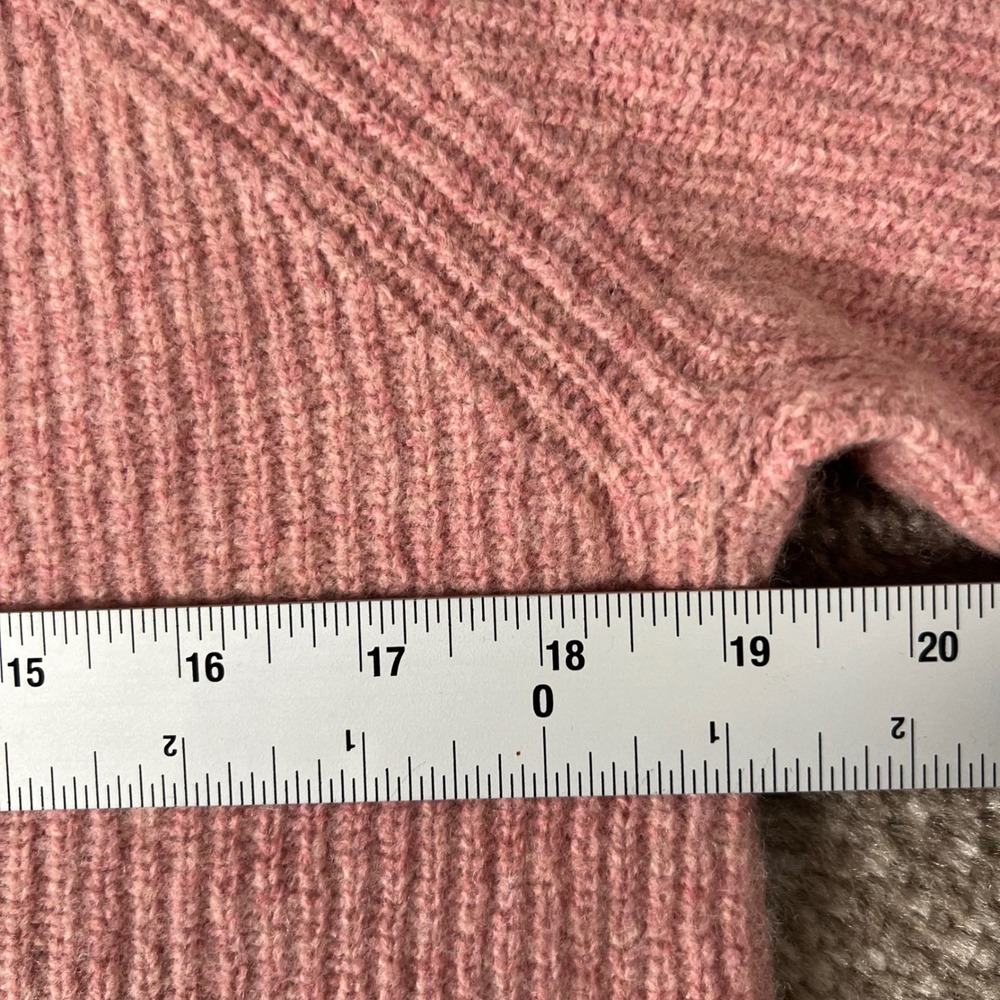 Madewell Pink Ribbed Knit Lyle Henley Sweater Womens Small Merino Wool Blend - Picture 5 of 6